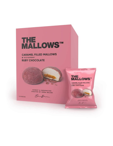 The Mallows - Marshmallow al Caramello, ricoperto di Cioccolato al Lampone Box