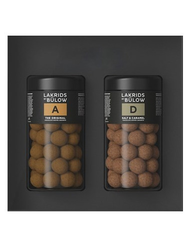 Lakrids Black Box D+A (Caramello Salato + Cioccolato e Polvere di Liquirizia)