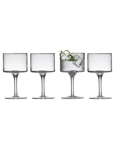 Lyngby Glas - Set di Bicchieri da Gin Tonic in Vetro Palermo Gold 4 pz